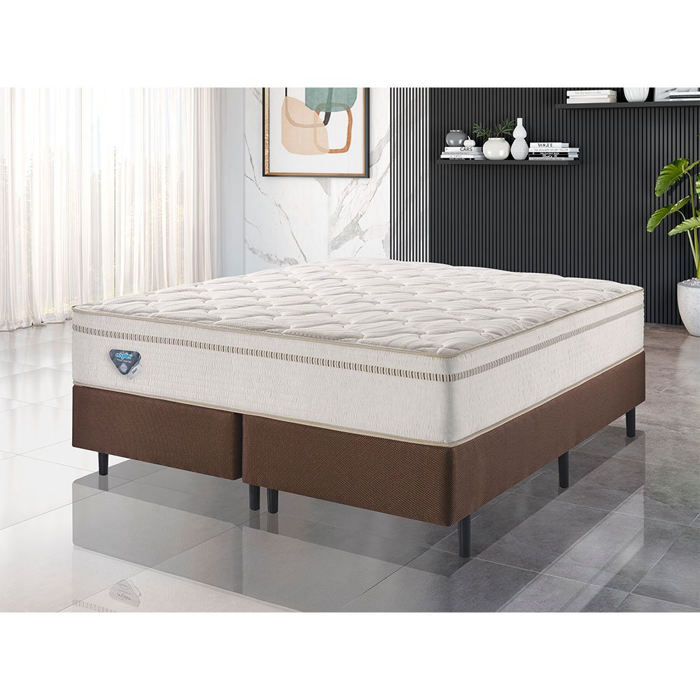 Cama Box com Colchão Queen Size Ecoflex Triunfo - 158x198x58cm